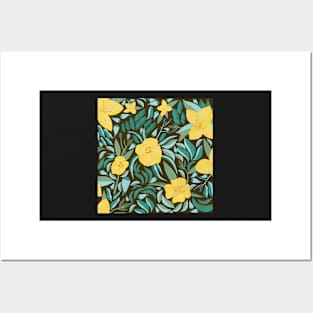 California Sun Cup Botanical Pattern Posters and Art